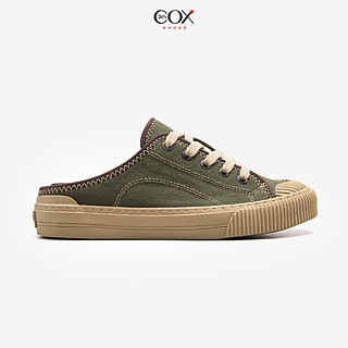 Giày Sục Đạp Gót Mules Vải Sneaker Unisex Tăng Chiều Cao 4cm DINCOX E10 Matcha