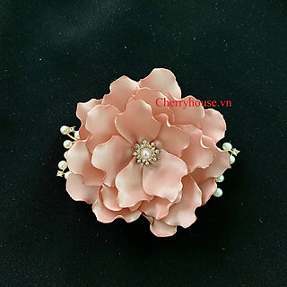 Hoa cài áo Vải lụa satin Hoa hồng phấn