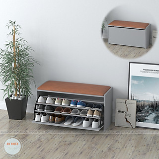 Tủ Giày Gỗ - Kệ Giày Dép Cánh Lật Cao Cấp Kết Hợp Nệm Ghế Ngồi Mang Giày Tiện Dụng