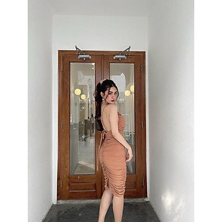 ĐẦM BODY RÚT HỞ CHÉO LƯNG – VÁY KIỂU HAI DÂY - GD109