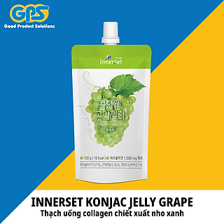 Thạch uống collagen đẹp da giảm cân chiết xuất từ nho xanh - InnerSet Konjac Jelly Green Grape 150ml