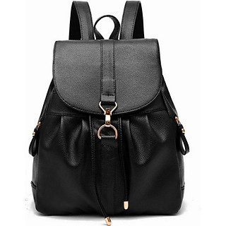 Balo Da Nữ Dây Rút Thời Trang, Phù Hợp Đi Làm, Đi Chơi, Đi Học 509 - Đen (31 x 24 cm)