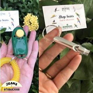 combo còi với clicker huấn luyện vẹt, chim, chó, mèo,...
