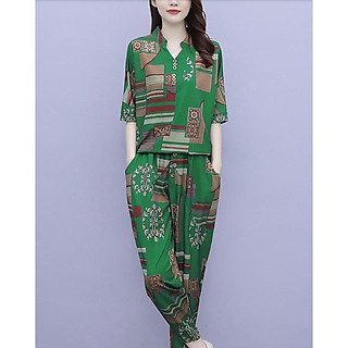 Set Bộ Đồ Nữ Trung Niên Chất Đũi Mềm Mát Sang Trọng cho phái đẹp giá rẻ