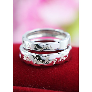 Nhẫn Đôi Bạc Nhẫn Cặp Bạc Đẹp Đính Đá ND0322