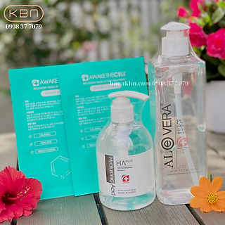 Combo Siêu Cấp Ẩm HA Plus 300ml Và Gel Lô Hội Aloevera Tặng 2 Mặt Nạ Soothing (Hàng Chính Hãng)