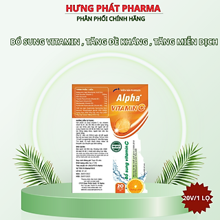 COMBO 10 TUÝP Viên sủi Alpha bổ sung vitamin C tăng sức đề kháng - Tuýp 20 viên