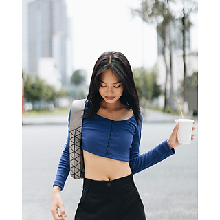 Áo thun gân tay dài crop top - Taby