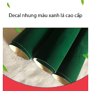 decal nhung, decal vải nhung màu xanh lá dán hộp quà