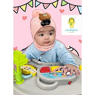 Mũ nón len kèm khăn cho bé