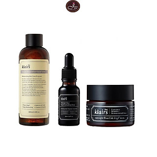 Bộ 3 Sản Phẩm Dưỡng Ẩm Phục Hồi Da Ban Đêm Dear Klairs Midnight Blue gồm Toner Có Mùi 180ml + Serum 20ml + Kem 30ml Tặng 1 Mặt Nạ Dr.Morita)