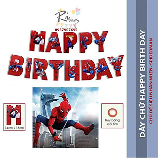 Dây Happy Birthday chủ đề Spiderman ( người nhện )