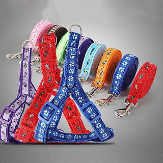 Dây Dắt Yếm Cho Chó Mèo Họa Tiết Xinh Xắn Bản 1cm