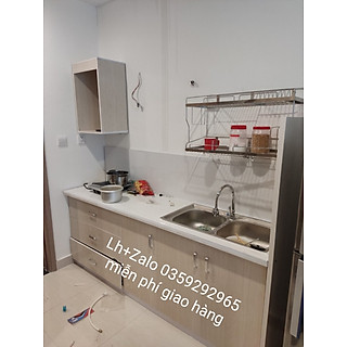 Tủ bếp mini nhựa đài Loan mặt gạch sẵn bồn rửa