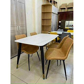 Miễng ship Bàn ăn 4 ghế mặt đá , chân sắt