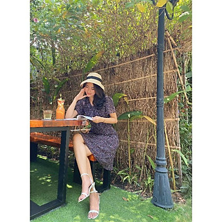 Đầm voan cột nơ , đầm voan hoa nhí