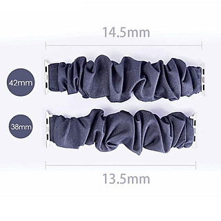 Combo dây đồng hồ apple watch và scrunchies dây cột tóc, buộc tóc vải satin lụa xanh lá cao cấp