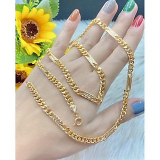 Dây chuyền lật chữ N nam nữ siêu sáng mạ vàng chuẩn 18k