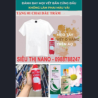 Tẩy trắng quần áo x5000, tẩy trắng x5000 cao cấp - Tặng 01 chai dầu tràm hoa nén