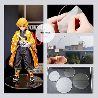Tấm đế tròn mica cho tượng chibi, figure đất sét, standee