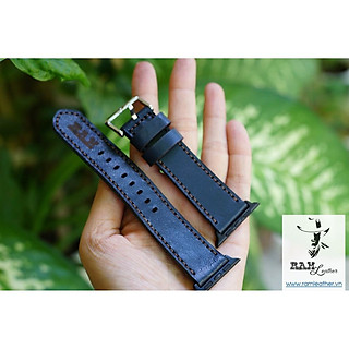 DÂY ĐỒNG HỒ APPLE WATCH XANH NAVY - DA DÊ THẬT - ĐỦ SIZE APPLE WATCH