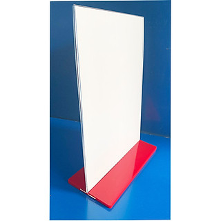 Kệ để giấy 2 mặt A4 đế lùa màu đỏ bằng mica 