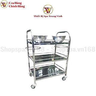 Xe đẩy (Kệ) Inox 3 Tầng Spa, Thẩm mỹ, Phun Xăm, Tatoo, Y Khoa