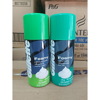 Bọt cạo râu Gillette Foamy Methol  175g hương chanh và hương bạc hà