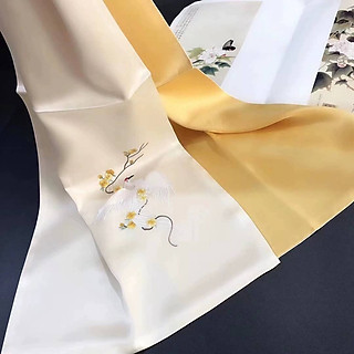 Khăn lụa dài tơ tằm 2 lớp thêu tay sang trọng