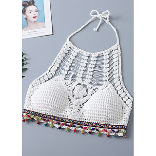 Áo bikini len móc đi biển cực xinh, sợi len cotton dai khỏe, thoáng mát, hàng đẹp, mẫu mới nhất 2020 | BL003