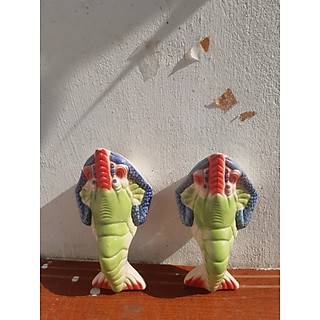 Bình hoa treo tường, gốm con tôm xanh (2 con)