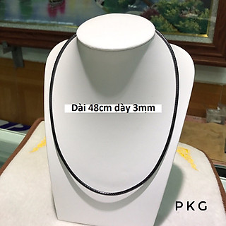 Vòng cổ dây da móc khóa nam châm inox