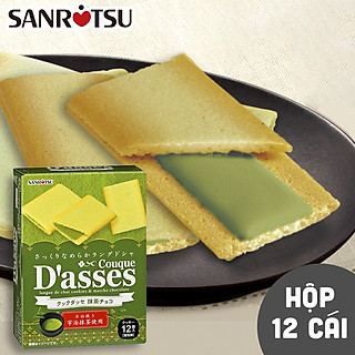 Bánh quy Sanritsu D'asses nhân socola, matcha và socola trắng hộp 12 cái 90g