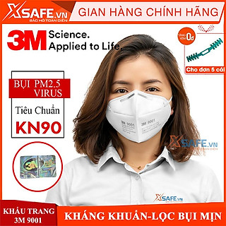 Khẩu trang y tế 3M 9001 Khẩu trang 3D kháng khuẩn, chống bụi mịn, phòng dịch, khẩu trang 3M - Sản phẩm chính hãng