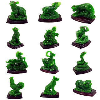 Bộ Tượng 12 Con Giáp Màu Cẩm Thạch