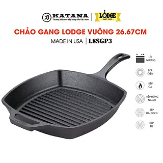 Lodge - Chảo gang nướng hình vuông - 26.67cm
