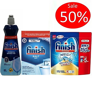 Combo Bột rửa bát finish 2,5kg + Muối rửa bát finish1.5kg dùng cho Máy rửa bát