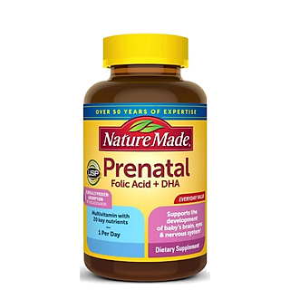 Vitamin cho bà bầu Prenatal Folic Acid+ DHA Nature Made giúp mẹ khỏe, bé phát triển não bộ, hệ thần kinh và thể lực - QuaTangMe Extaste