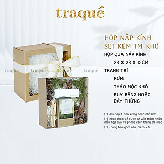 Hộp quà tặng giấy Kraft thân thiện môi trường - kèm giấy lót và dây thừng trang trí