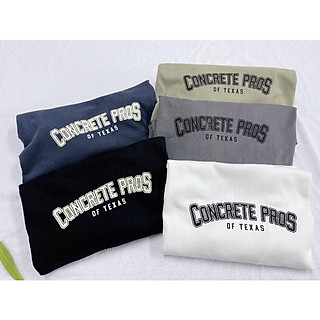 Áo thun 3158 tay lỡ form rộng vải cotton khô - Sỉ áo phông in chữ Concrete Pros