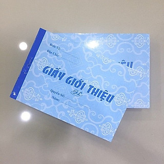Giấy giới thiệu 1 liên 50 tờ- 13 x 19cm -1 cuốn