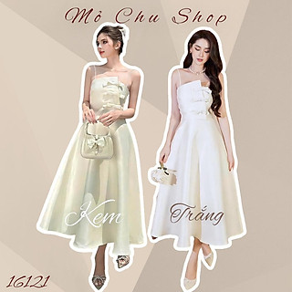 Đầm dự tiệc hai dây đính nơ