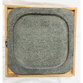 Đá Nướng Thịt Núi Lửa Hình Vuông Kèm Khay Gỗ