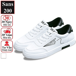 Giày sneaker nam trắng Sans200 giầy thể thao sneakers fullbox sport fashion basic đẹp năng động trẻ trung hàn quốc
