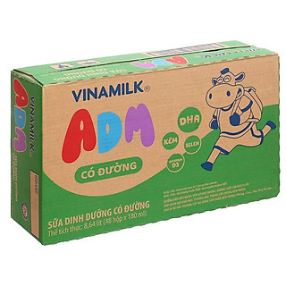 Thùng 48 Hộp Sữa dinh dưỡng Có đường Vinamilk ADM (180ml)