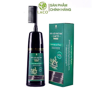 Dầu Gội Phủ Bạc LACO Black Hair, Nhuộm Tóc Đen Thảo Dược Chỉ Sau 9 Phút, Nhuộm Tại Nhà An Toàn 200ml