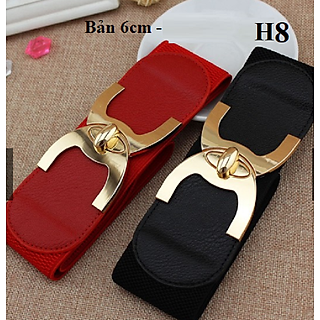Thắt lưng nữ bản to dây nịt đai váy nịt bụng 6cm H8