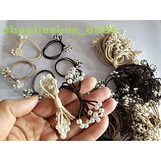 buộc tóc hàn quốc cute hạt bi nhiều mẫu