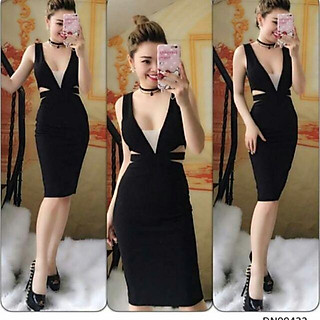 Đầm hở eo phối lưới voan lưới