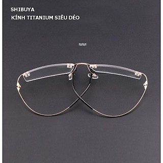 Gọng kính thời trang mắt 0 độ TITANIUM siêu dẻo  KT50UNIQUI